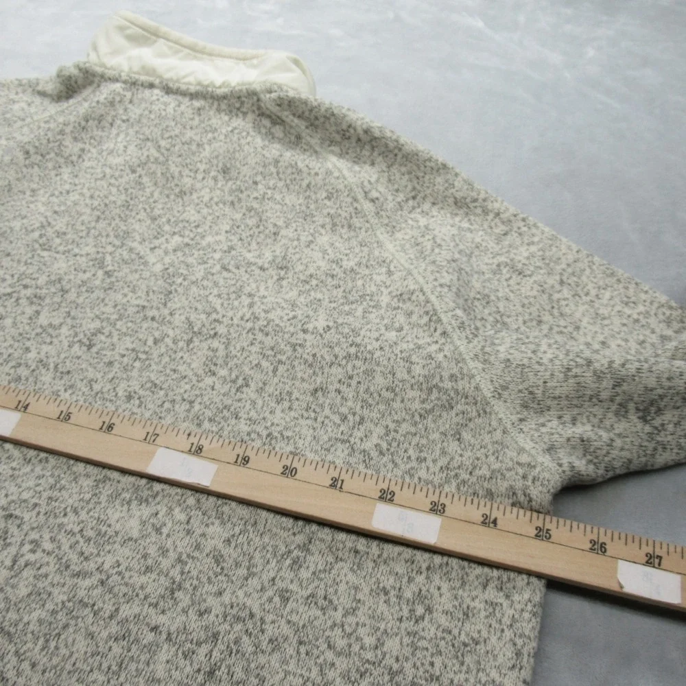The North Face Jacket Men XL Cream Gray Soft Pullover Sweater 1/4Zip Long Sleeve